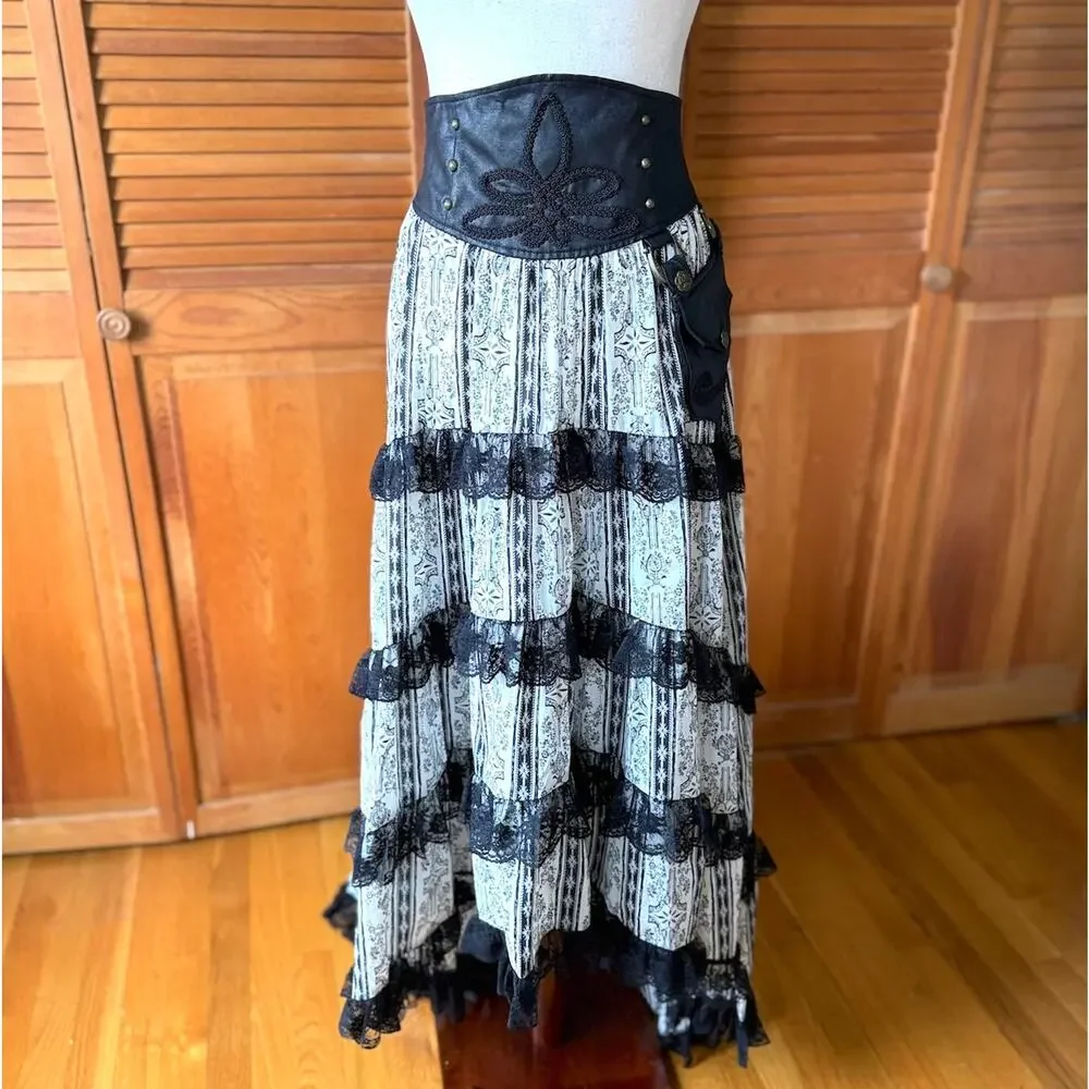 Vintage Lip Service Winchester Emporium Steampunk Victorian High Waist Skirt - Picture 3 of 13